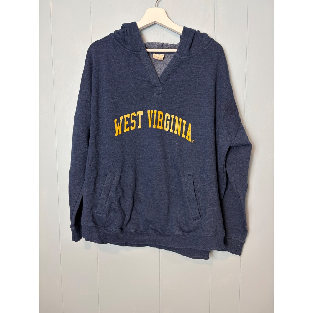 UG Apparel The Lyne West Virginia Hoodie Blue Heathered V-Neck Sweatshirt XL